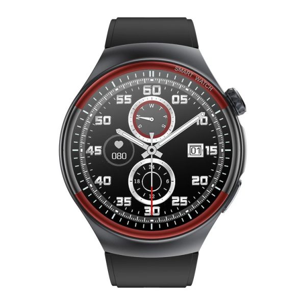 T82 1.43 inch Round Screen BT Call Smart Watch, Heart Rate / Blood Pressure / Blood Oxygen / Sleep / Blood Sugar / HRV / Metope / SOS, Strap: Silicone Black - Image 2
