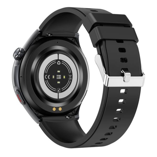 T82 1.43 inch Round Screen BT Call Smart Watch, Heart Rate / Blood Pressure / Blood Oxygen / Sleep / Blood Sugar / HRV / Metope / SOS, Strap: Silicone Black - Image 3