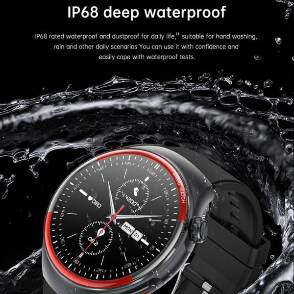 T82 1.43 inch Round Screen BT Call Smart Watch, Heart Rate / Blood Pressure / Blood Oxygen / Sleep / Blood Sugar / HRV / Metope / SOS, Strap: Silicone Black - Image 7
