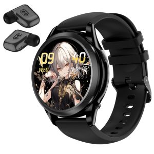 X17 mini 1.27 inch IP67 Waterproof 2 in 1 Bluetooth Earphone Smart Watch (Black)