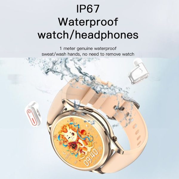 X17 mini 1.27 inch IP67 Waterproof 2 in 1 Bluetooth Earphone Smart Watch (Black) - Image 6