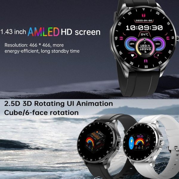 X20 1.43 inch IP67 Waterproof 2 in 1 Bluetooth Earphone Smart Watch (Black) - Image 4