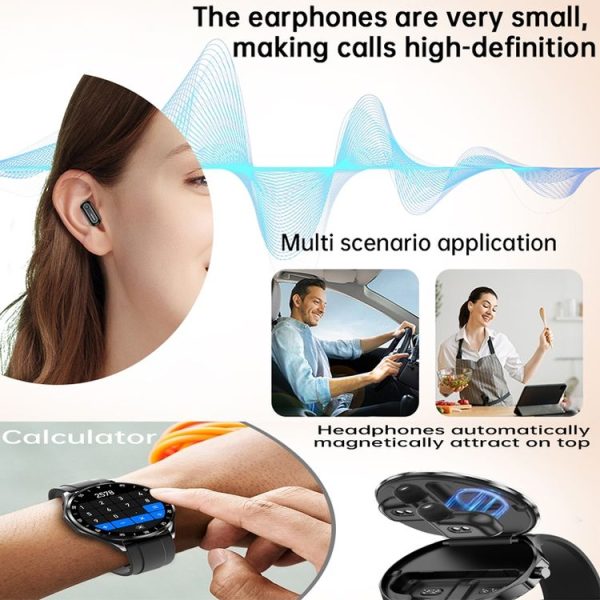 X20 1.43 inch IP67 Waterproof 2 in 1 Bluetooth Earphone Smart Watch (Black) - Image 7