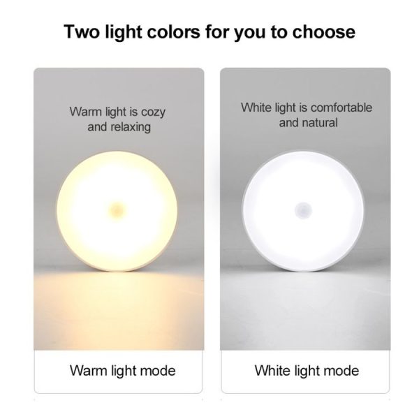 Intelligent Human Body Induction LED Night Light Bedside Lamp with Switch (White Light) - Image 2