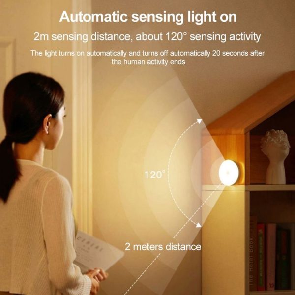 Intelligent Human Body Induction LED Night Light Bedside Lamp with Switch (White Light) - Image 3