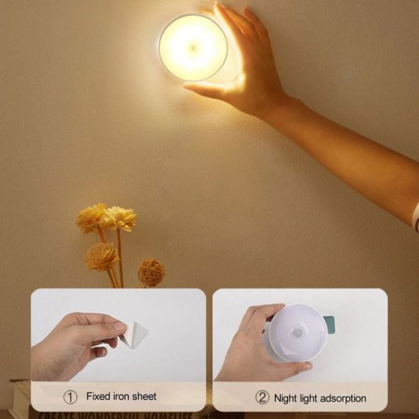 Intelligent Human Body Induction LED Night Light Bedside Lamp with Switch (White Light) - Image 5