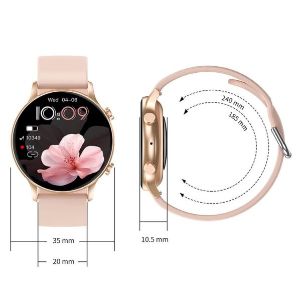 CY19 1.32 inch AMOLED Screen Silicone Strap Smart Watch, Blood Oxygen / Blood Pressure / Heart Rate (Pink) - Image 5