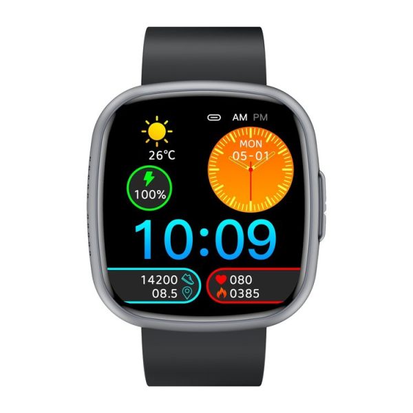 ET593 1.75 inch IPS Square Screen Smart Watch, ECG Electrocardiogram / Blood Sugar Monitoring (Black) - Image 2