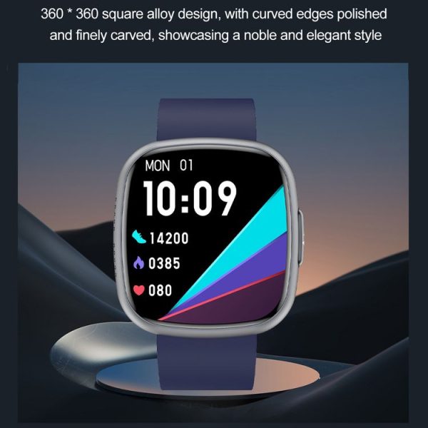 ET593 1.75 inch IPS Square Screen Smart Watch, ECG Electrocardiogram / Blood Sugar Monitoring (Black) - Image 5