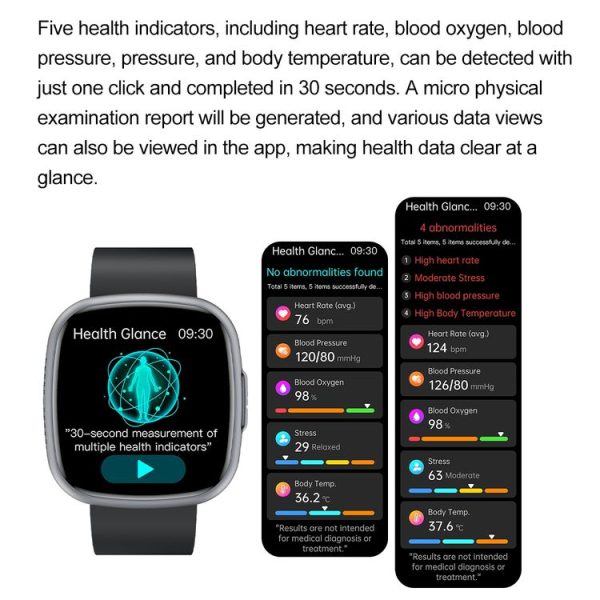 ET593 1.75 inch IPS Square Screen Smart Watch, ECG Electrocardiogram / Blood Sugar Monitoring (Black) - Image 6