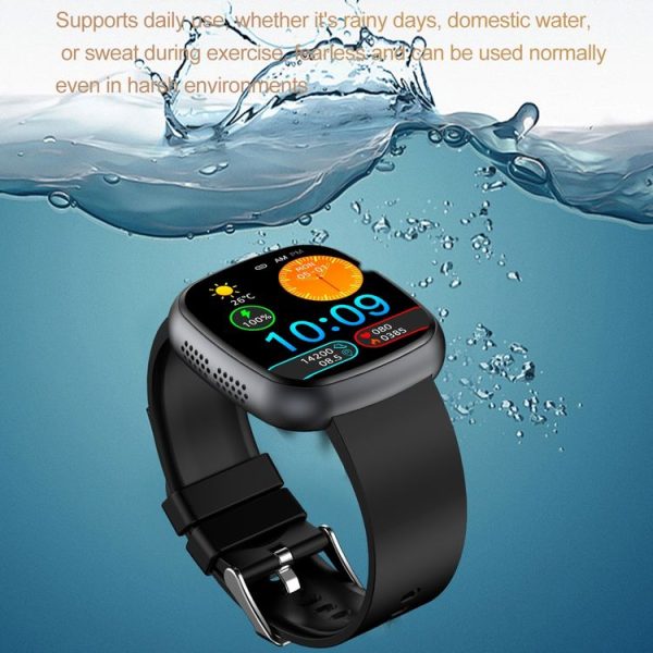 ET593 1.75 inch IPS Square Screen Smart Watch, ECG Electrocardiogram / Blood Sugar Monitoring (Black) - Image 9
