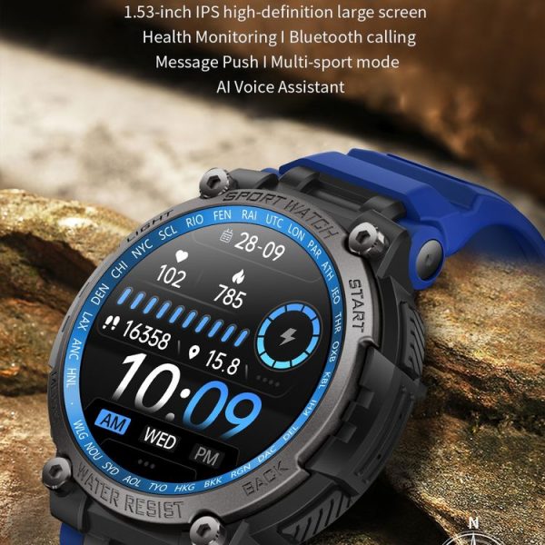 LC17 1.53 inch TFT Round Screen Sports Smart Watch, Heart Rate / Blood Oxygen / Blood Pressure (Black) - Image 4