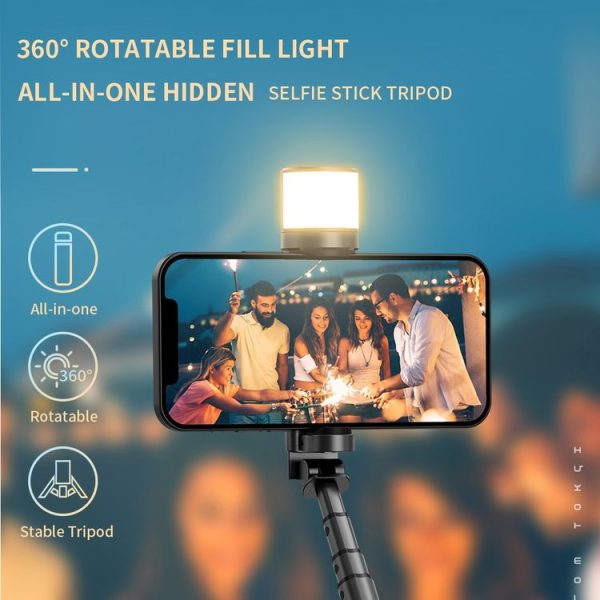 FUNSNAP Q12s 360 Degree Rotatable Fill Light Selsie Stick (Black) - Image 3