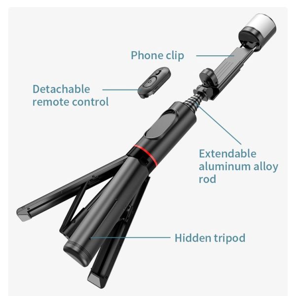 FUNSNAP Q12s 360 Degree Rotatable Fill Light Selsie Stick (Black) - Image 8