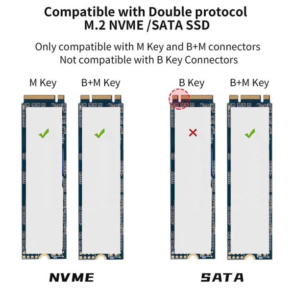 Onten UCA322+ 10Gbps M.2 M-key NVMe NGFF SSD Enclosure - Image 4