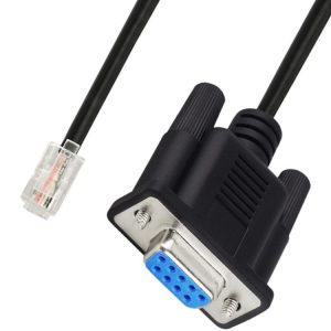 DB9 to RJ9 Adapter Cable 4P4C Telephone Crystal Head RS232 Connection Cable, Length: 1.8m (Black)