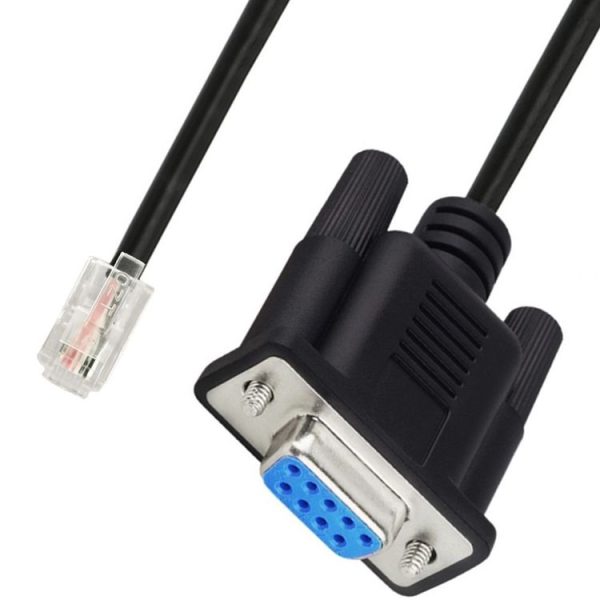 DB9 to RJ9 Adapter Cable 4P4C Telephone Crystal Head RS232 Connection Cable, Length: 1.8m (Black)