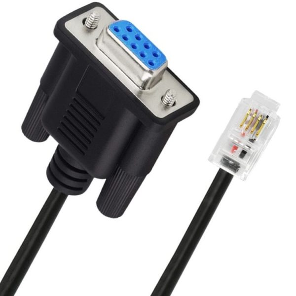 DB9 to RJ9 Adapter Cable 4P4C Telephone Crystal Head RS232 Connection Cable, Length: 1.8m (Black) - Image 2