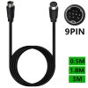 90 Degree mini DIN 9 Pin Male to Female TV Box Adapter Cable, Length: 0.5m (Black) - Image 2