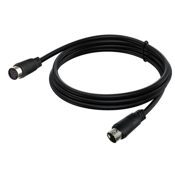 90 Degree mini DIN 9 Pin Male to Female TV Box Adapter Cable, Length: 0.5m (Black) - Image 3