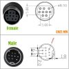 90 Degree mini DIN 9 Pin Male to Female TV Box Adapter Cable, Length: 0.5m (Black) - Image 5