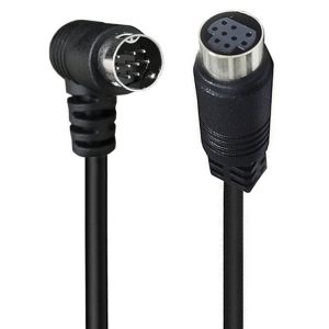 Curved mini DIN 9 Pin Male to Female TV Box Adapter Cable, Length: 0.5m (Black)