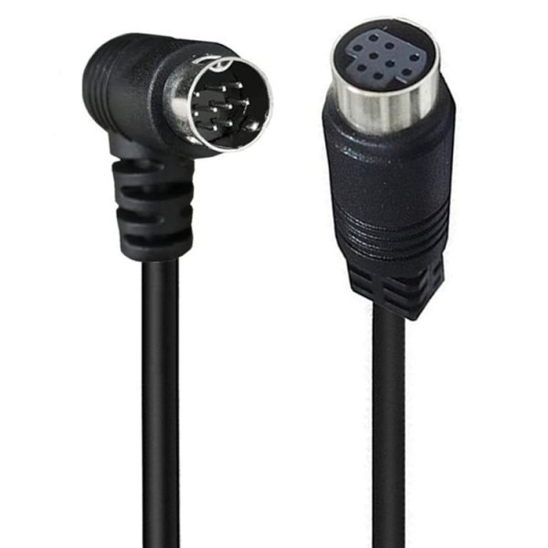 Curved mini DIN 9 Pin Male to Female TV Box Adapter Cable, Length: 0.5m (Black)