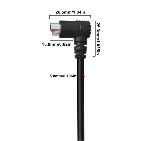 Mini DIN 5 Pin Core Audio / Video Cable, Length: 0.5m (Elbow to Elbow) - Image 4