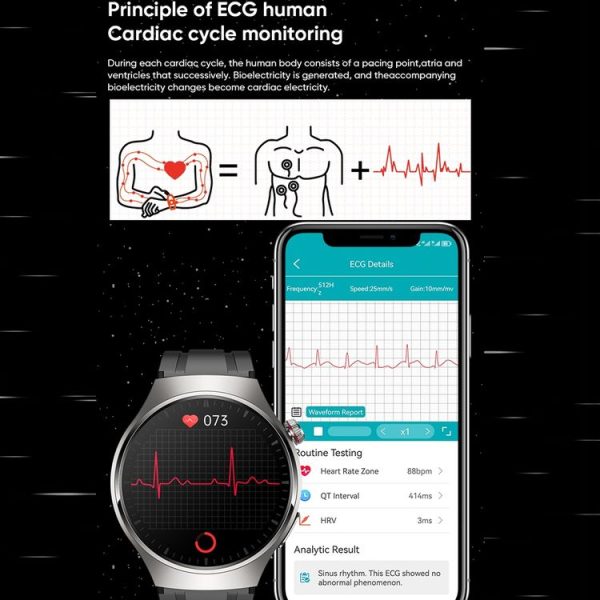 MT200 1.43 inch AMOLED IP67 Steel Band Smart Call Watch, Support ECG (Silver) - Image 3