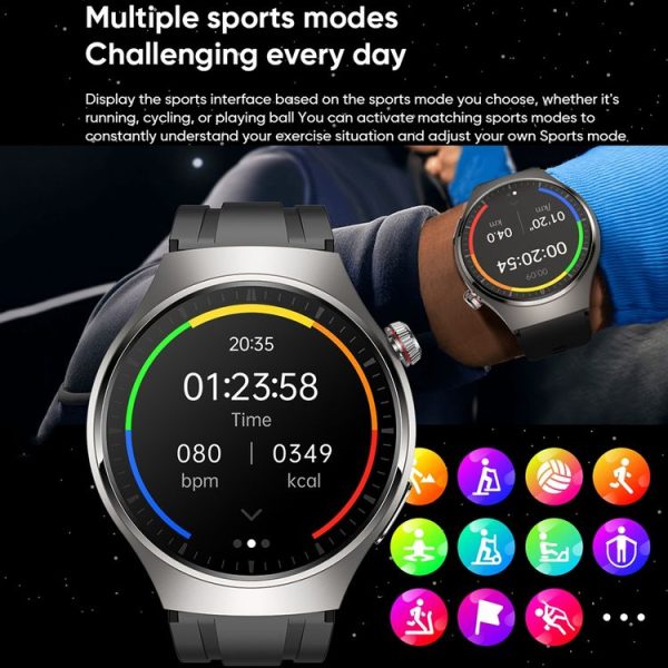 MT200 1.43 inch AMOLED IP67 Steel Band Smart Call Watch, Support ECG (Silver) - Image 9