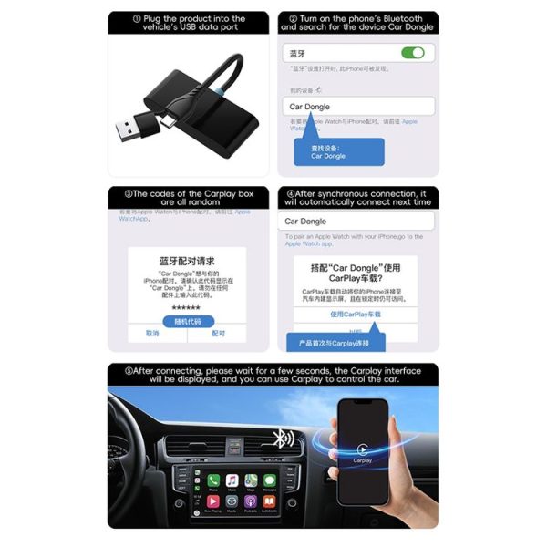 P40 CarPlay and Android Auto Car Connectivity Box Wireless Adapter (Black) - Image 10