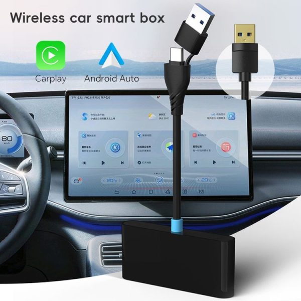 P40 CarPlay and Android Auto Car Connectivity Box Wireless Adapter (Black) - Image 3