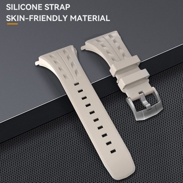 Apple Watch Series 10 46mm RedPepper Armor Metal Case Integrated Silicone Watch Band (Steel White) - Image 2