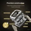 Apple Watch 44mm / 45mm RedPepper Armor Metal Case Integrated Silicone Watch Band (Sliver White) - Image 4