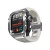 Apple Watch Ultra 1 / 2 49mm RedPepper Armor Metal Case Integrated Silicone Watch Band (Steel Black White)