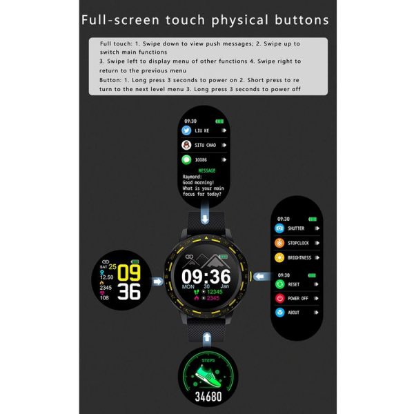 S18 1.3 inch TFT Screen IP67 Waterproof Smart Watch Bracelet, Support Sleep Monitor / Heart Rate Monitor / Blood Pressure Monitoring (Silver Grey) - Image 4