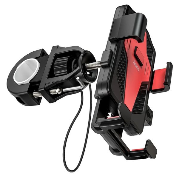 Hoco CA73 One-button Bicycle / Motorcycle Universal Bracket Phone Mount (Black Red) - Image 2
