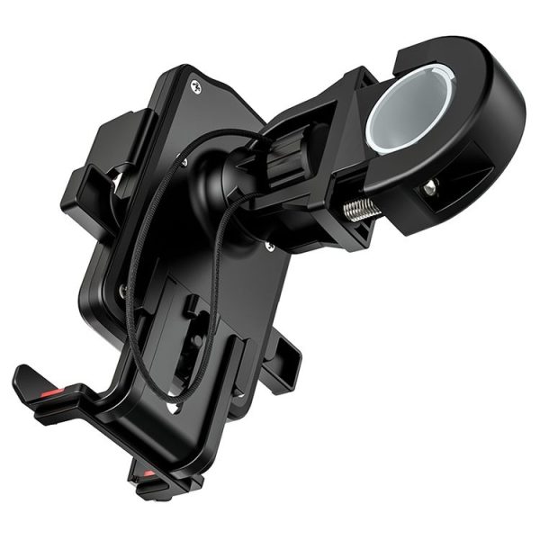 Hoco CA73 One-button Bicycle / Motorcycle Universal Bracket Phone Mount (Black Red) - Image 4