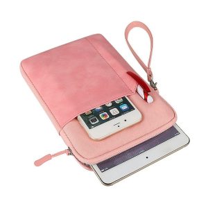10.8 inch or Below Tablet ND00S Felt Sleeve Protective Case Inner Carrying Bag (Pink)
