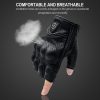 WUPP CS-1045A Motorcycle Racing Cycling Leather Breathable Half Finger Gloves, Size: XXL (Black) - Image 7