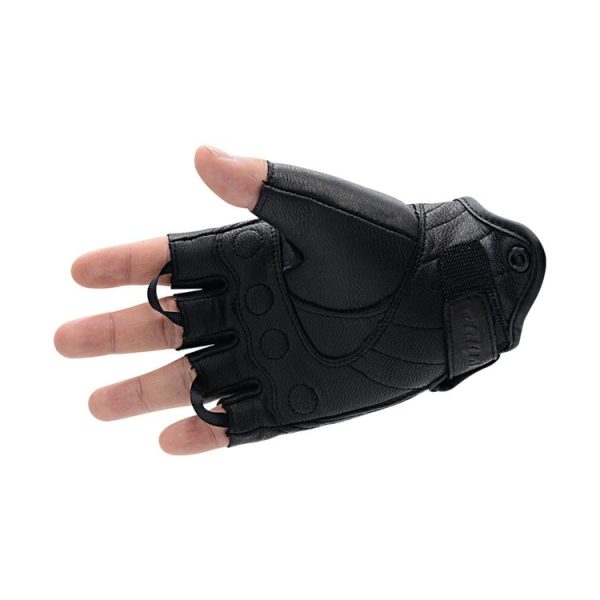 WUPP CS-1046A Motorcycle Racing Cycling Windproof Leather Half Finger Gloves, Size: M (Black) - Image 4