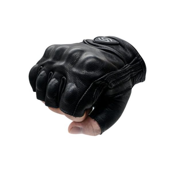 WUPP CS-1046A Motorcycle Racing Cycling Windproof Leather Half Finger Gloves, Size: XXL (Black) - Image 5