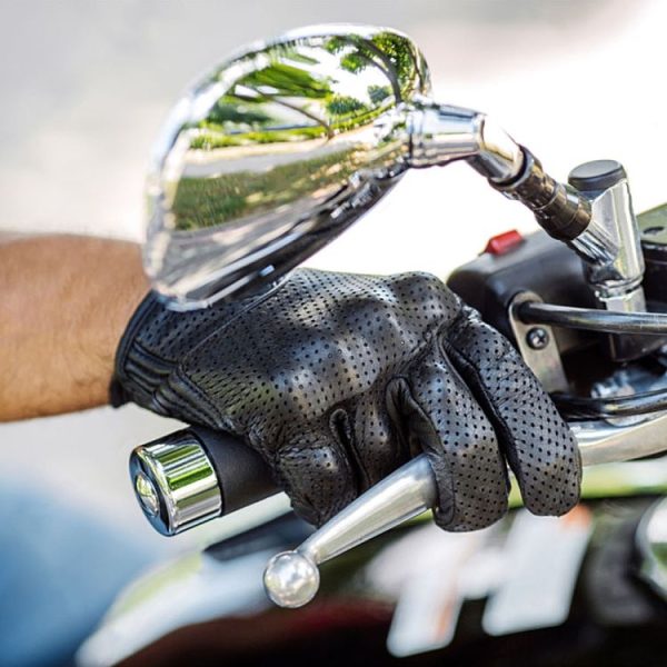 WUPP CS-1048A Motorcycle Racing Cycling Windproof Breathable Leather Full Finger Gloves with Holes, Size: L (Black) - Image 10
