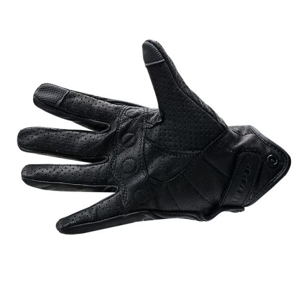 WUPP CS-1048A Motorcycle Racing Cycling Windproof Breathable Leather Full Finger Gloves with Holes, Size: L (Black) - Image 5
