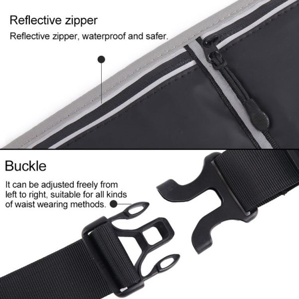 YIPINU YSU Outdoor Marathon Sport Ultra-thin Waterproof Mobile Phone Storage Waist Bag (Silver) - Image 3