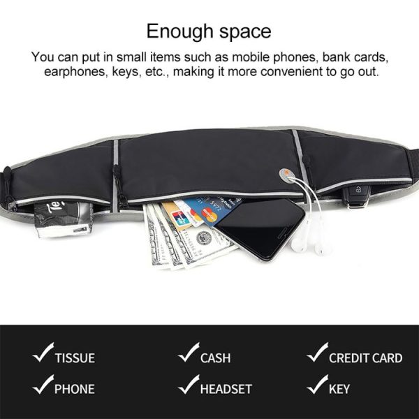YIPINU YSU Outdoor Marathon Sport Ultra-thin Waterproof Mobile Phone Storage Waist Bag (Silver) - Image 6
