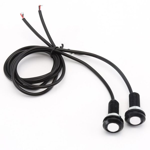 10 PCS 18mm 1.5W DC9-80V Motorcycle Eagle Eye Light Double Lens (Yellow Light) - Image 2