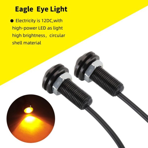 10 PCS 18mm 1.5W DC9-80V Motorcycle Eagle Eye Light Double Lens (Yellow Light) - Image 6