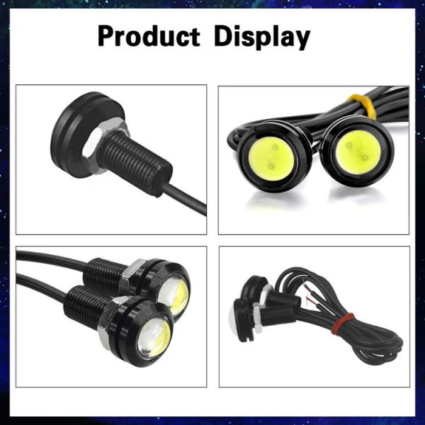 10 PCS 23mm 1.5W DC9-80V Motorcycle Eagle Eye Light Double Lens (White Light) - Image 5