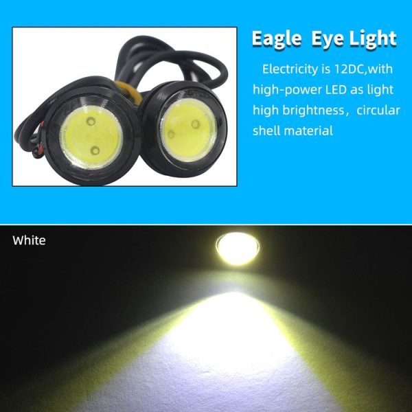 10 PCS 23mm 1.5W DC9-80V Motorcycle Eagle Eye Light Double Lens (White Light) - Image 6